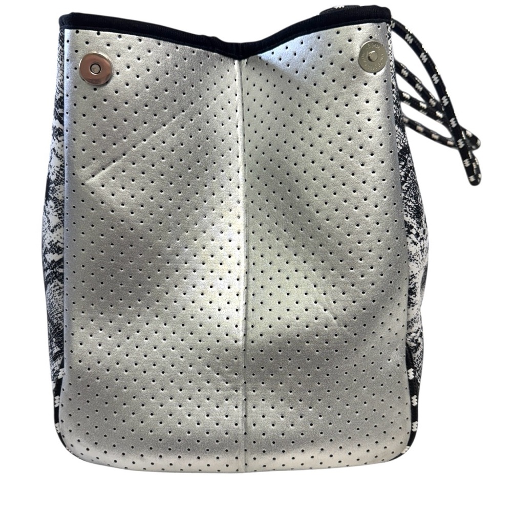Python Print Neoprene Silver Tote Bag - image 5